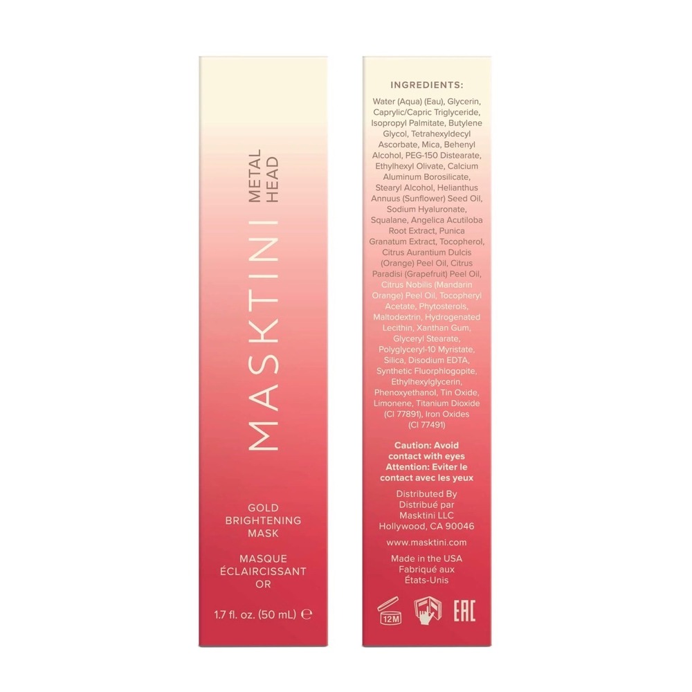 Masktini Metal Head Gold Brightening Mask 1.7‎ oz Full Size